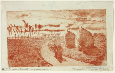 Crépuscule avec meules de foin - Camille Pissarro