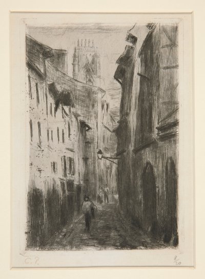 Une rue à Rouen (Rue des Arpents) - Camille Pissarro