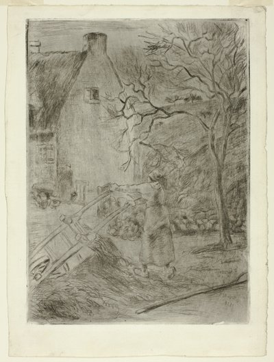 Femme vidant une brouette - Camille Pissarro