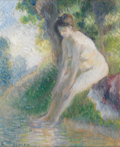 Femme assise sur la rive d