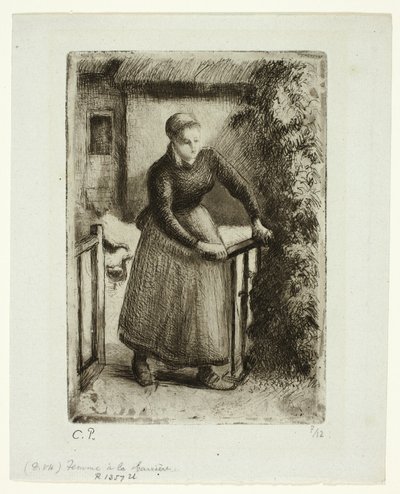 Femme à la porte - Camille Pissarro