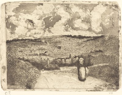 La femme sur la route - Camille Pissarro