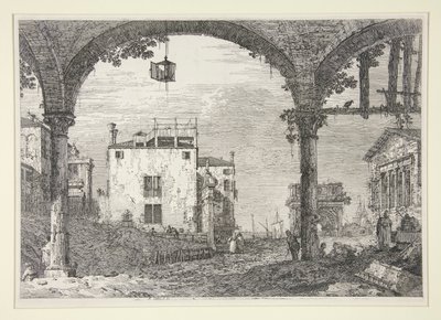 Le Portique à la lanterne, de la série Vedute - Canaletto (Giovanni Antonio Canal)