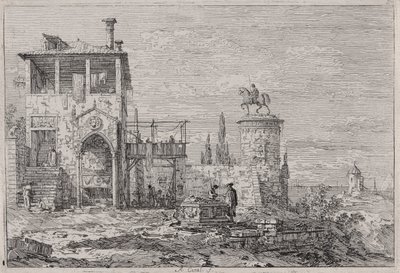 Le monument équestre, de la série Vedute - Canaletto (Giovanni Antonio Canal)