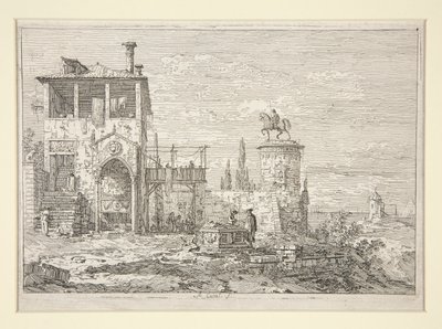 Le Monument équestre, de la série Vues - Canaletto (Giovanni Antonio Canal)