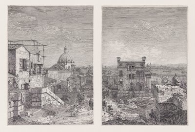 La Maison avec le péristyle, de la série Vedute (Vues) - Canaletto (Giovanni Antonio Canal)