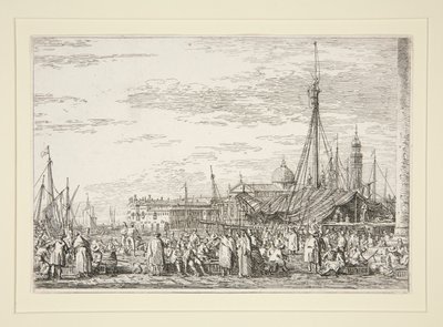 Le Marché sur le Molo, de la série Vedute (Vues) - Canaletto (Giovanni Antonio Canal)