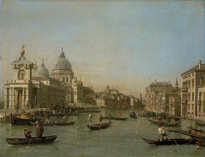 Entrée du Grand Canal près de la Punta della Dogana et de Santa Maria della Salute - Canaletto (workshop of)