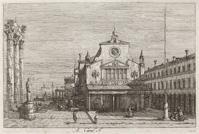 Vue imaginaire de S. Giacomo di Rialto [en haut à droite] - Canaletto