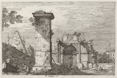 Paysage avec monuments en ruine (droite) - Canaletto
