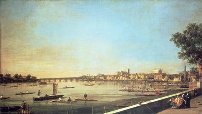 Londres, la Tamise à Westminster et Whitehall depuis la terrasse de Somerset House, vers 1750-51 - Giovanni Antonio Canal