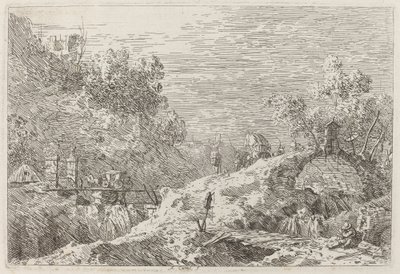 Paysage de montagne avec cinq ponts - Canaletto