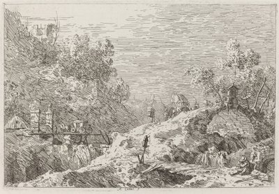 Paysage de montagne avec cinq ponts - Canaletto