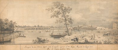 Vieux pont de Walton vu depuis la rive du Middlesex - Canaletto