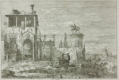 Le monument équestre, des Vedute - Canaletto