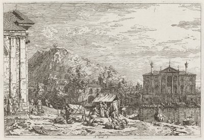 Le marché à Dolo [en bas à gauche], vers 1735-1746 - Canaletto
