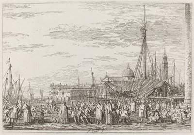 Le marché sur le Molo [en haut à gauche], vers 1735-1746 - Canaletto