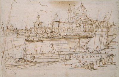 Venise : La Dogana et S. Maria della Salute depuis le Molo di Terranova, milieu du XVIIIe siècle - Canaletto