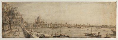 Vue des jardins de Somerset vers le pont de Londres, vers 1746-55 - Canaletto