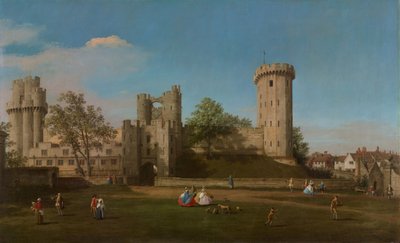 Château de Warwick, façade est depuis la cour extérieure, 1752 - Canaletto