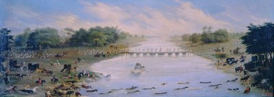 Traversée de la rivière Riachuelo, Buenos Aires, Argentine - Candido Lopez