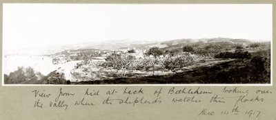 Vue de la colline derrière Bethléem, 14 décembre 1917 - Capt. Arthur Rhodes