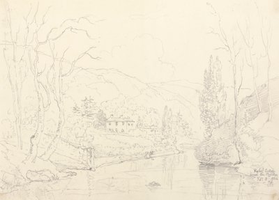 Cottage de Rydal depuis le pont, 8 février 1836 - Capt. Thomas Hastings