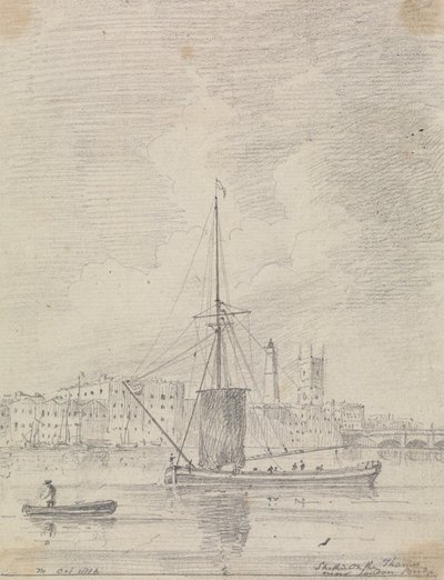Navires sur la Tamise près du pont de Londres, octobre 1816 - Capt. Thomas Hastings