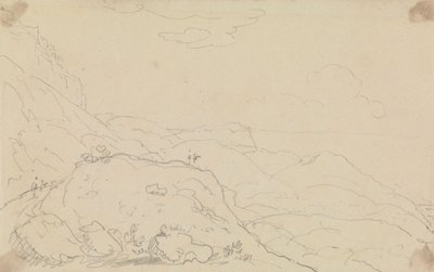 Esquisse de falaise et collines près du rivage - Capt. Thomas Hastings