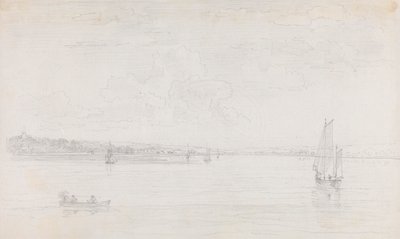 Croquis de Cowes, Île de Wight, depuis le Solent - Capt. Thomas Hastings