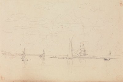 Croquis de bateaux à voile dans un port - Capt. Thomas Hastings