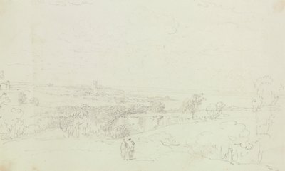 Paysage esquissé avec château au loin - Capt. Thomas Hastings