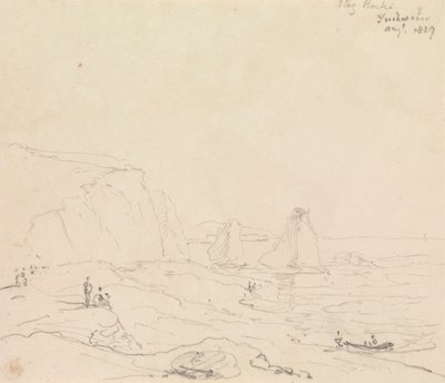 Rochers de Stag, Freshwater, août 1827 - Capt. Thomas Hastings