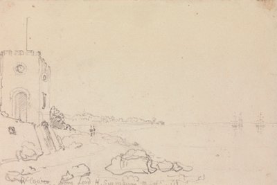 West Cowes depuis la maison de bain de Lord Henry Seymour, octobre 1825 - Capt. Thomas Hastings