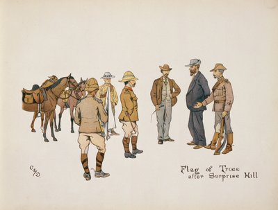 Drapeau de trêve après Surprise Hill, du The Leaguer of Ladysmith, 1900 - Captain Clive Dixon