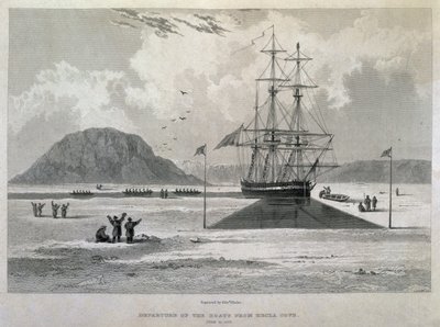 Départ des bateaux de Hecla Cove, 21 juin 1827, de Journal of a Third Voyage for the Discovery of a North West Passage from the Atlantic to the Pacific performed in the Years 1824-25 in H.M.s - Captain George Francis Lyon
