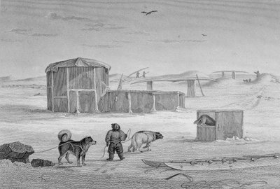 Maison esquimaude, construite en glace, Igloolik, 1822, de 