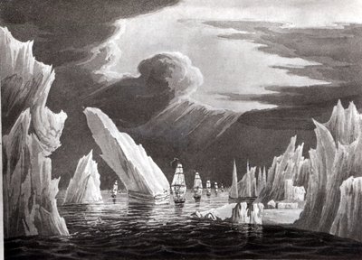 Passage à travers la glace, 16 juin 1818 gravé par D. Havell - Captain N. Rofs