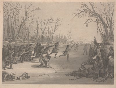 Jeu de balle des Indiens Dahcota (Sioux), gravure de Charles Kennedy Burt - Captain Seth Eastman