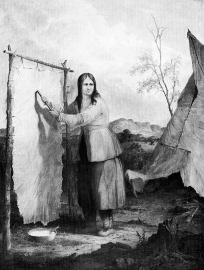 Femme indienne habillant une peau de cerf, 1868 - Captain Seth Eastman
