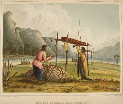 Indiens offrant de la nourriture aux morts - Captain Seth Eastman