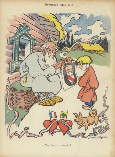 Visite du président Loubet en Russie, illustration pour Le Rire - Caran d Ache