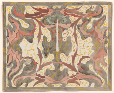 Conception décorative avec épée dressée - Carel Adolph Lion Cachet