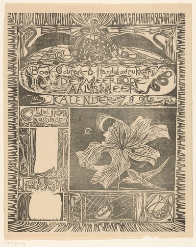 Page de calendrier 1893 - Carel Adolph Lion Cachet
