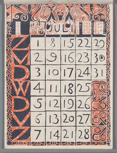 Kalenderblatt Juli 1900 - Carel Adolph Lion Cachet