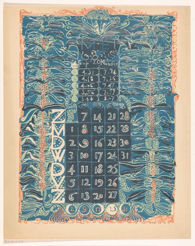 Page de calendrier mai 1899 - Carel Adolph Lion Cachet