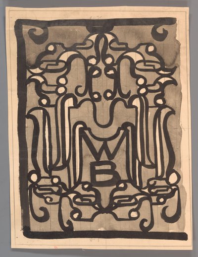 Projet de vignette pour la Bibliothèque Mondiale - Carel Adolph Lion Cachet