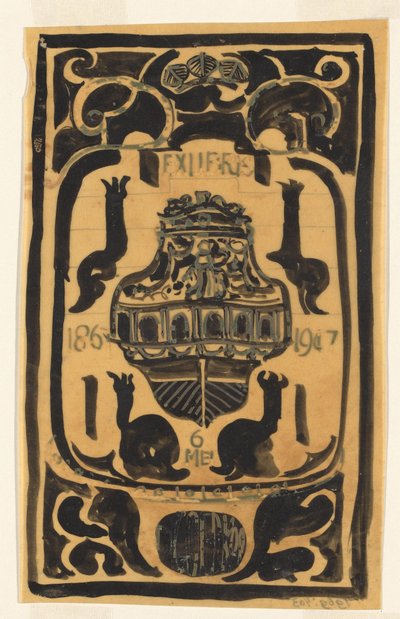 Entwurf für ein Exlibris für D. Goedkoop - Carel Adolph Lion Cachet
