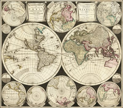 Carte du monde de 1696 par Carolus Allard - Carel Allard