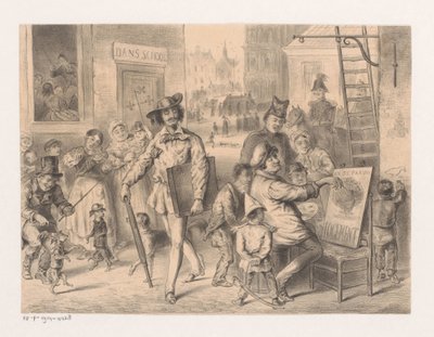 Artiste marchant dans la rue - Carel Christiaan Antony Last (attributed to)
